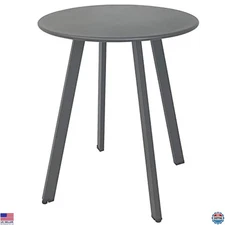 Stylish Grey Round Metal Side Table - Weather-Resistant Small Outdoor End Table