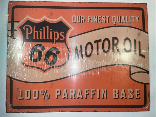 Phillips 66 Motor Oil Man Cave Tin Metal Sign 12”x16” Vintage Look Brand New