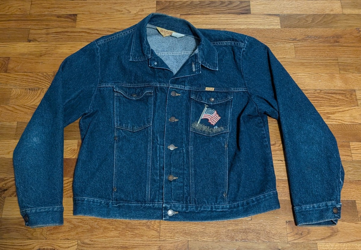 Vintage Rustler Denim Jacket - XL - USA - Painted Eagle American