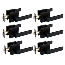 NEWBANG Solid Door Lever Handle Matte Black Finish 6 Pack HALL  CLOSET