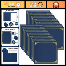 24 Pack Navy Blue Certificate Holders, Gold Foil Border, 8.5x11 Award Covers
