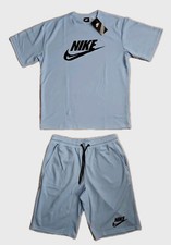 Men Nike T-shirt and Short Set, Sweat Shorts Printed 2 Peice Set Small