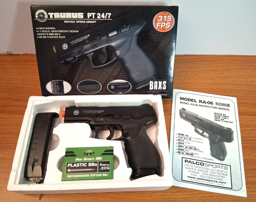 Palco Sports Taurus PT 24/7 Replica Spring Airsoft with Speed Loader Manual Box