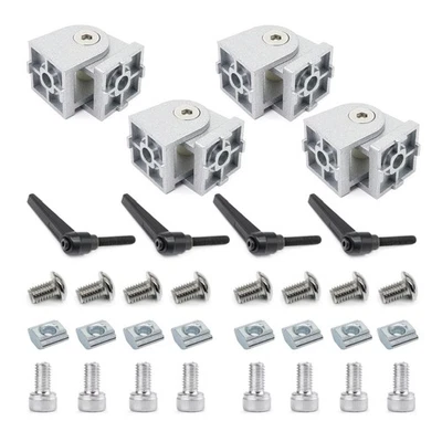 BLCCLOY 4 Sets 25 Series 10 Series Aluminum Extrusion Pivot Hinge Swivel Degree Angle