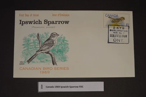 Canada, 1969 "Canadian Bird Series - Ipswhich Sparrow" FDC (Sc #482)