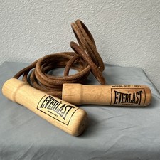 Vintage Everlast Leather Jump rope Wood Handl...