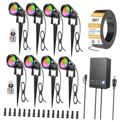  All-in-One RGBW Landscape Lighting Kit, 5W Color Changing Low Voltage 