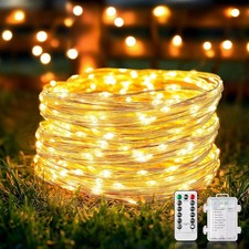 Christmas Car Lights 33Ft 100 LED Battery Operated Remote Control St Fairy Light