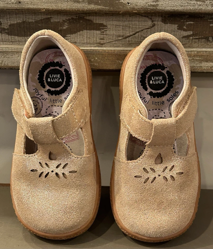 Livid And Luca Prim Classic T-Strap Mary Jane | Caramel Shimmer Size 7 - Image 2 of 4