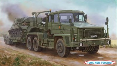 1/35 Scammell Commander Heavy Tank Transporter w/62-Ton Crane Fruehauf Semi-Trai