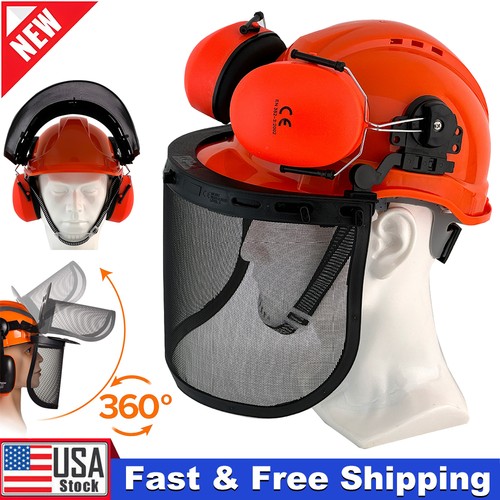 Chainsaw Helmet with Ear Protection Forestry Safety Helmet with Mesh ...