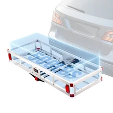 All-Terrain 500lb 49.4x22.4x7.1in Aluminum Hitch Mounted Luggage Basket