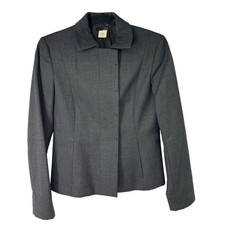 J. Crew Gray Full Button Front Womens Career Blazer Sz 2 EUC