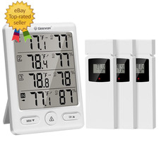 Indoor Outdoor Thermometer Wireless with 3 Remote Sensors, Digital Hygrometer In