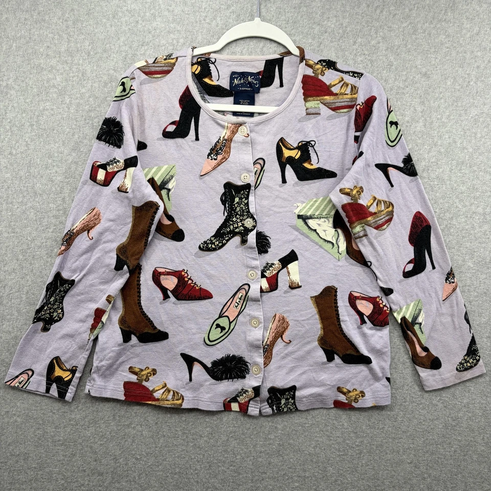 Nick & Nora Juego de 2 Piezas Pijama Zapato Antiguo Mediano Púrpura Algodón Ropa de Dormir Foto 3 de 4