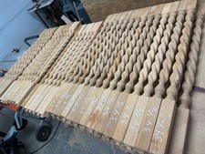 Lot of 3 Wood Stair Balusters Spindles Twist ...