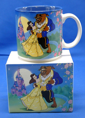 Vintage Walt Disney Classic Beauty & Beast Coffee Cup Mug Princess Belle w/ Box