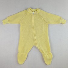 Vintage Baby Yellow Jump Suit Sleeper Size in Photos 70s 80s Retro No Tag
