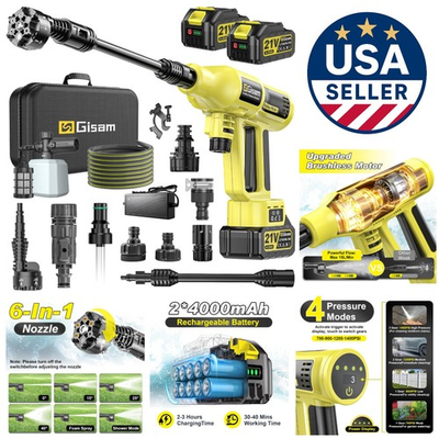 #ad Rechargeable Pressure Washer 2200W Maximum Pressure 1400PSI for Outdoor Use $379.99