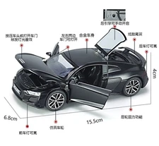 1:32 Audi R8 Supercar Alloy Diecast Model Car Sound & Light Vehicle Toy for Kids