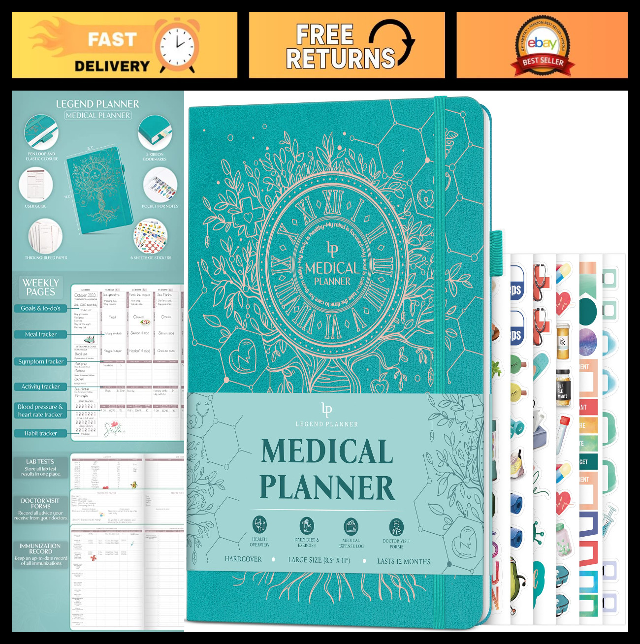 12-Month Health Tracker Journal - Meal &Amp; Symptom Log, Blood Pressure, Lab Result