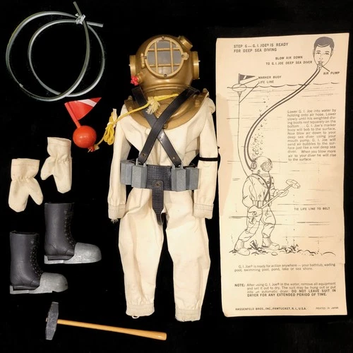 Vintage GI Joe Deep Sea Diver Set w/Accessories from 1965 Rare Hasbro #7620