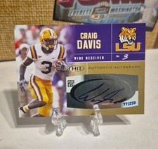 Craig Davis autographed football card (LSU) 2007 SAGE HIT Rookie #A36. rookie card picture
