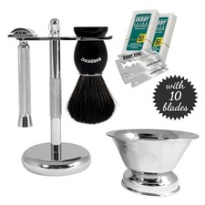 Barbero Shaving Kit with Shave Bowl and 10 Free Blades
