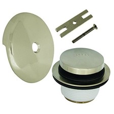 DANCO Universal Bath Tub Touch-Toe Push Button Bath Drain Trim Kit with Overflow