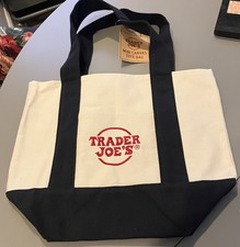 Trader Joe's: Limited Edition Mini Canvas Tote Bag, Navy Blue   NWT, Unused
