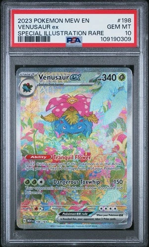 2023 POKEMON MEW EN-151 #198 VENUSAUR EX SPECIAL ILLUSTRATION RARE PSA 10