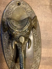 Antique Elephant Door Knob - Brass/Bronze  - Ornate - Plate Set Mortise Lock Key