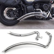 Shortshots Staggered Exhaust Pipes W/ Baffles For Yamaha V-Star 1100 XVS1100