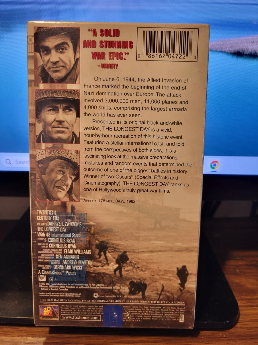 Longest Day [VHS](中古品) The Longest Day (VHS, 1998, Premiere Series) NEW, Sealed
