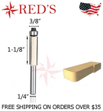 Tideway Carbide Pro LC02010604 3/8" Flush Trim 1/4" shank router bit