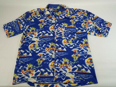 Vintage OTB Net Mesh Hawaiian Shirt MENS Size Large