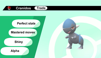 Shiny Alpha Cranidos Perfect Stats for Pokemon Legends Arceus