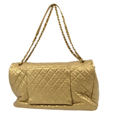 Chanel Gold Calfskin XXL Single Flap Shoulder Bag 163172 | eBay