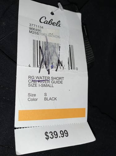 NWT Cabelas Sz SMALL Black River Guide Shorts Cargo Pockets Hiking Boating Water - 第 9/11 張圖片