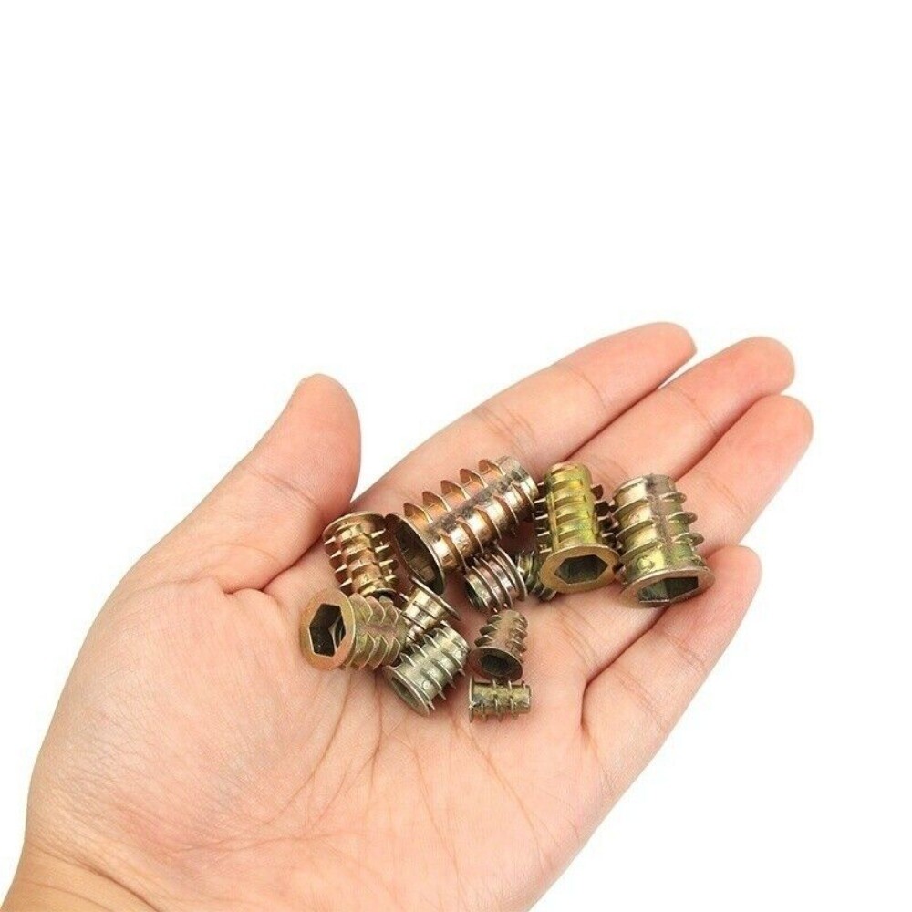 230Pcs THREADED HEX DRIVE INSERT FIXING WOOD SCREW INSERTS NUTS M4/M5/M6M8/M10
