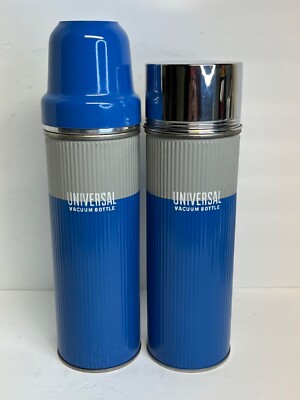 Vtg Metal UNIVERSAL Landers Frary Clark Thermos Large Mouth Cork W  Cup