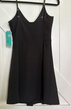 NWT GB Spaghetti Strap Sleeveless Side Zip Black Party Mini Dress Size XS
