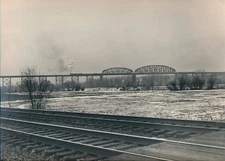 1950s Era Silver Print Bridge & Railway USA Photo