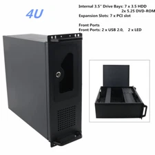 Rackmount Industrial Server/Computer Chassis 4U for 12 "x9.6" ATX/M-ATX/Mini-ITX