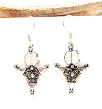 Moroccan Berber Fibula Sterling Silver Dangle Earrings silver 925,Berber Jewelry