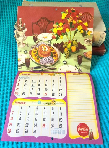 ORIGINAL 1958 COKE CALENDAR W/ SLEEVE MID CENTURY MODERN COCA COLA - Picture 6 of 12