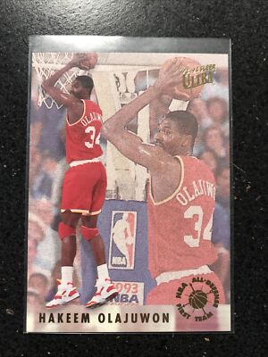 1993-94 Fleer Ultra All Defense #3 HAKEEM OLAJUWON SP card! ROCKETS! HOF!