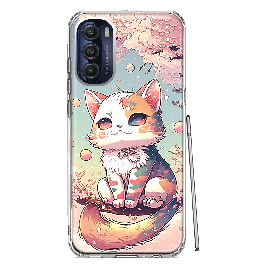 For Motorola Moto G Stylus 5G 2022 Shockproof Case Cherry Blossom Cute Cat Cover For Motorola Moto G Stylus 5G 2022 Shockproof Case Cherry Blossom Cute Cat Cover
