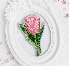 DIY Jewelry Making Beading kit Tulip Brooch Bead Embroidery Pin Needlepoint