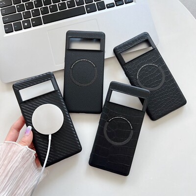 For Google Pixel 8 Pro 7 6A Luxury Magnetic Magsafe Leather Shockpoof Phone Case